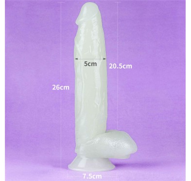 Elastyczne dildo podświetlane z przyssawką 25,5cm